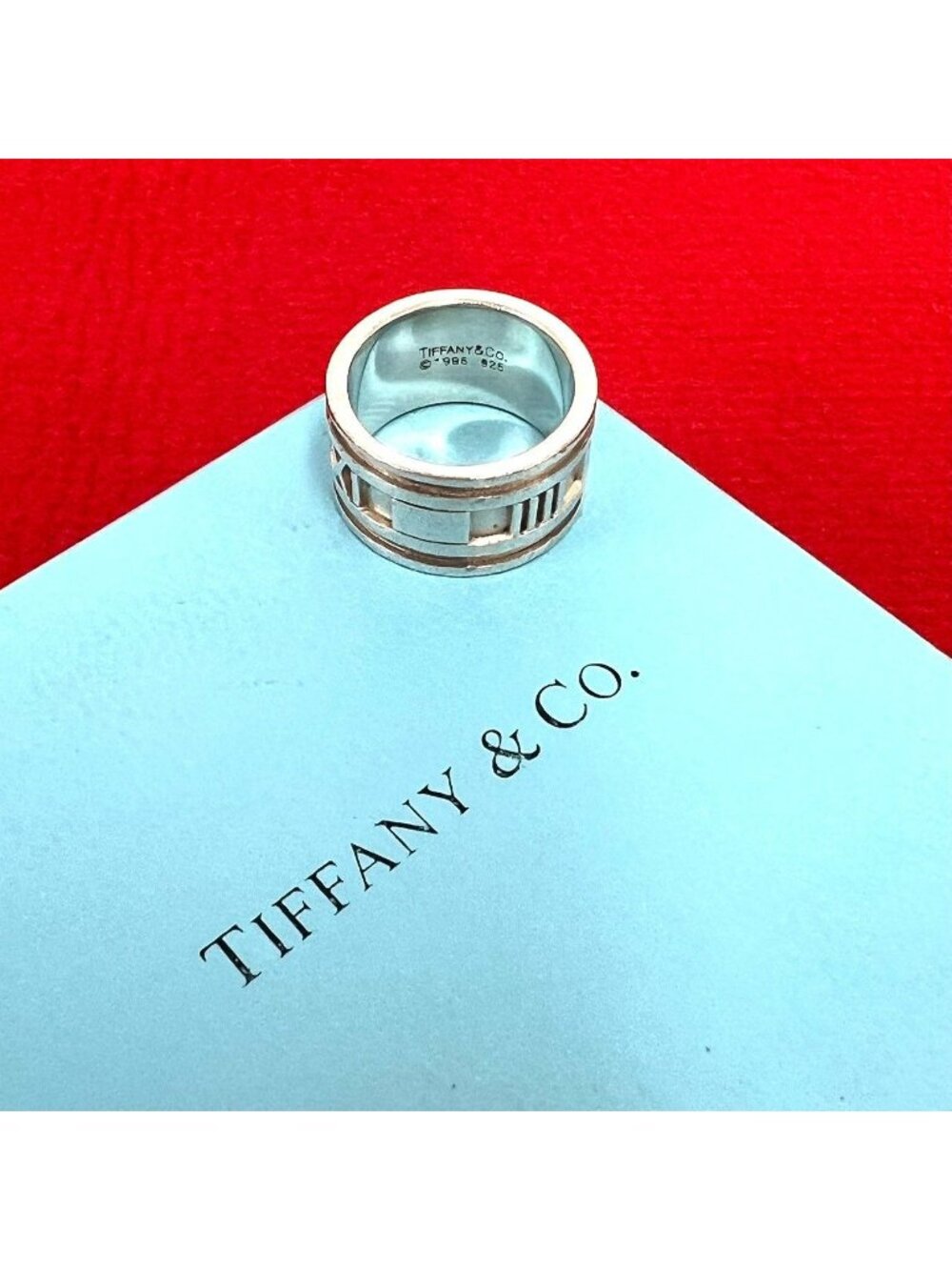 Tiffany & Co Vintage Atlas Wide Ring 925 Sterling Silver Accessory
